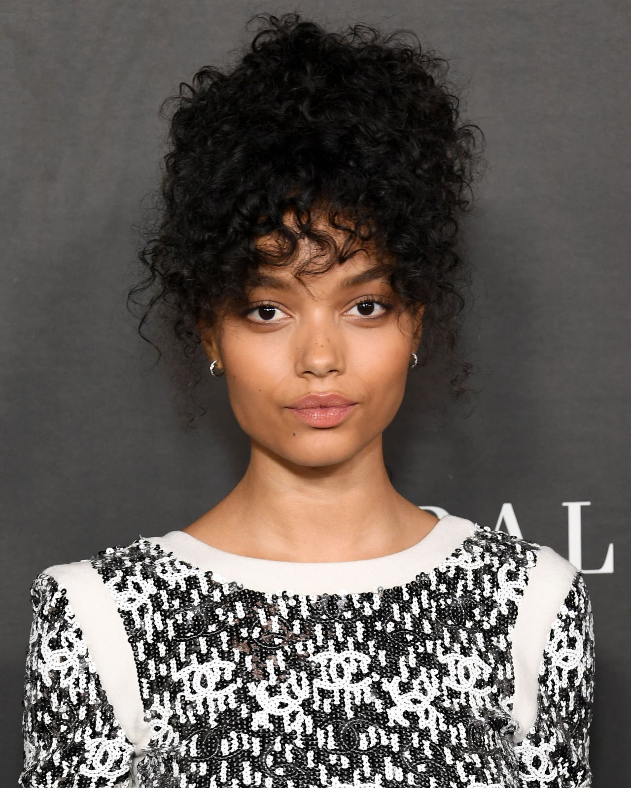 Mid-Back Updo With Voluminous Curls and Curly Bangs — Simple 3b Hair