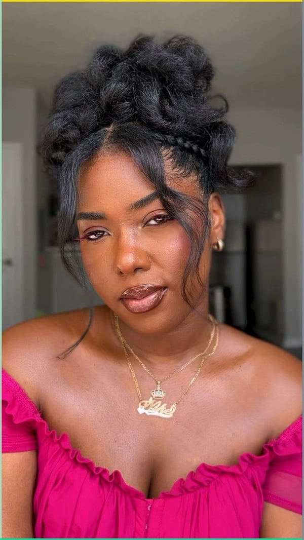 Voluminous Updo With Face-Framing Braids Voluminous Updo With Face-Framing Braids — Simple 4b Hairstyles
