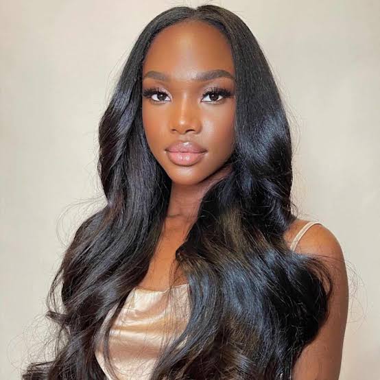 Mid-Back Dark Brown with Curtain Bangs, Close-Up Take — Simple 90s Blowout Hair