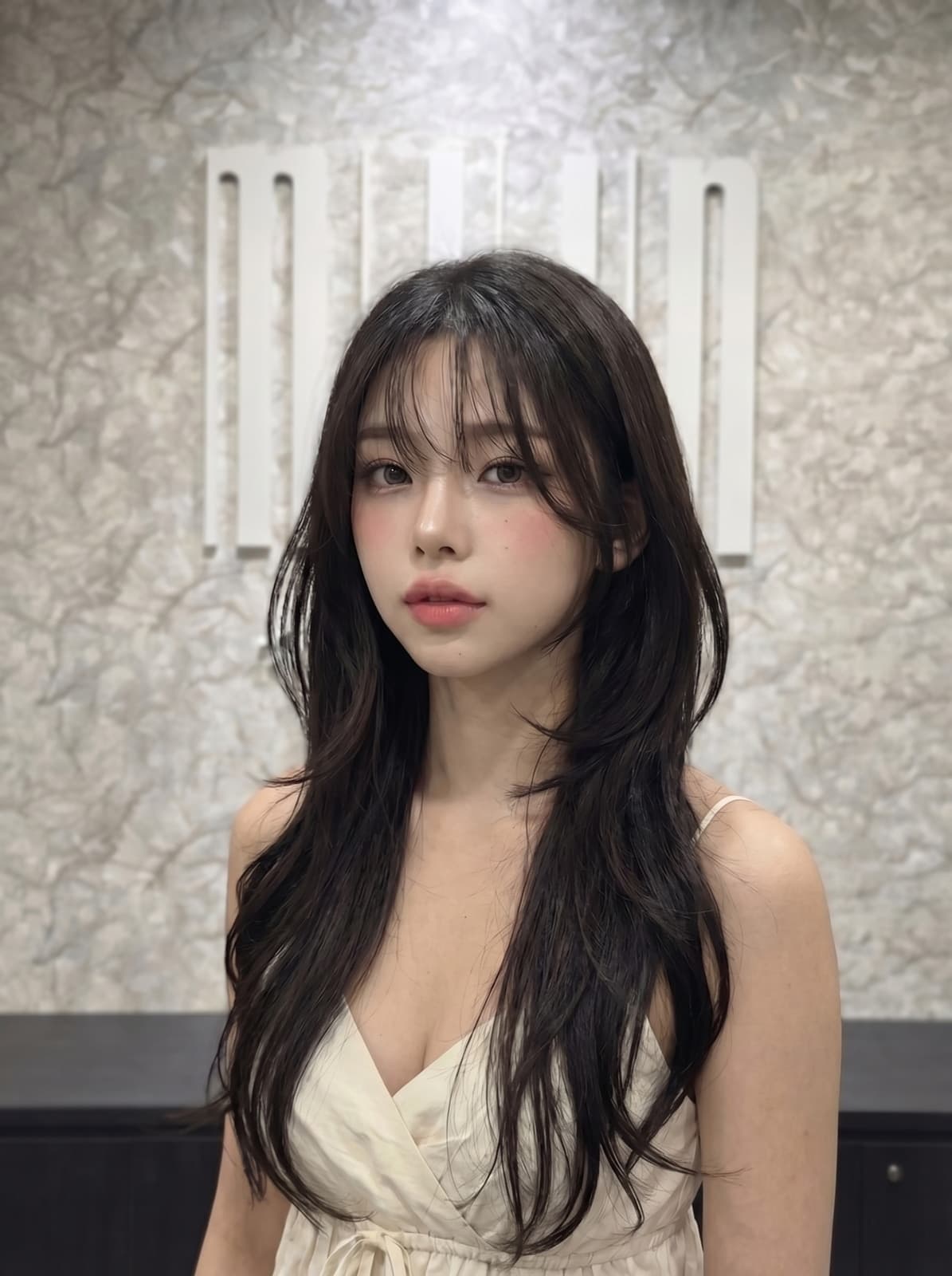 Long Black Hair With Face-Framing Curtain Bangs Long Black Hair With Face-Framing Curtain Bangs — Simple Asian Haircuts