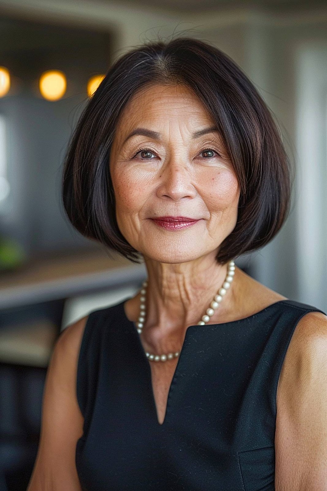 Chin Length Bob With Sharp Lines Chin Length Bob With Sharp Lines — Simple Asian Haircuts