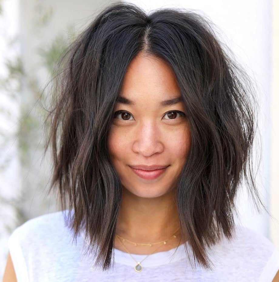 Collarbone Bob With Lived-In Texture Collarbone Bob With Lived-In Texture — Simple Asian Haircuts