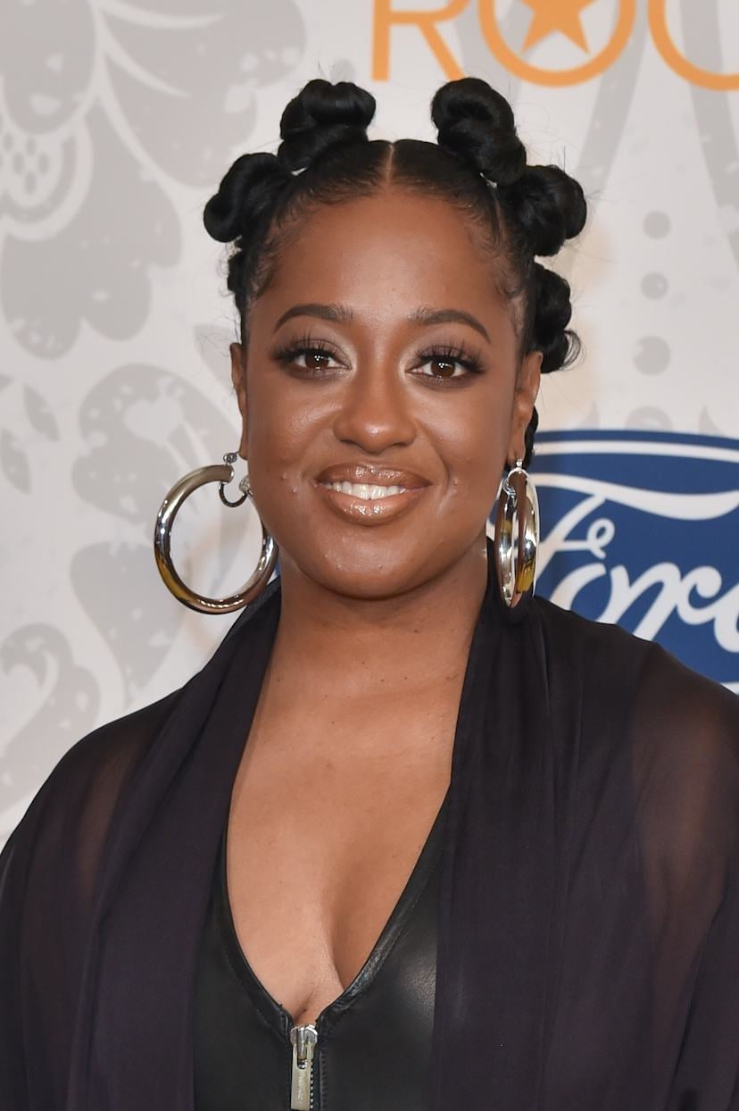 Event-ready bantu knots with a sheer overlay and large hoop earrings — Simple Bantu Knots