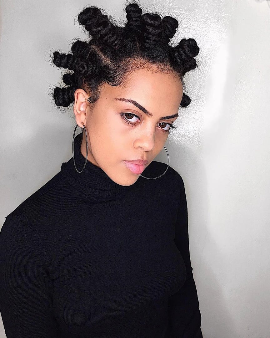 Neatly Formed Bantu Knots Chin Length — Simple Bantu Knots Hairstyles