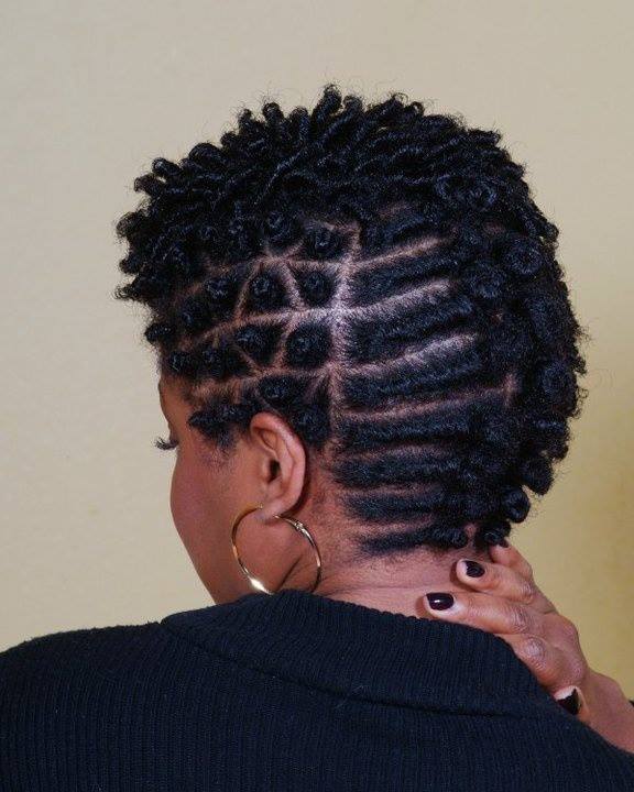 Geometric Parting Bantu Knots, Ear — Simple Bantu Knots Hairstyles
