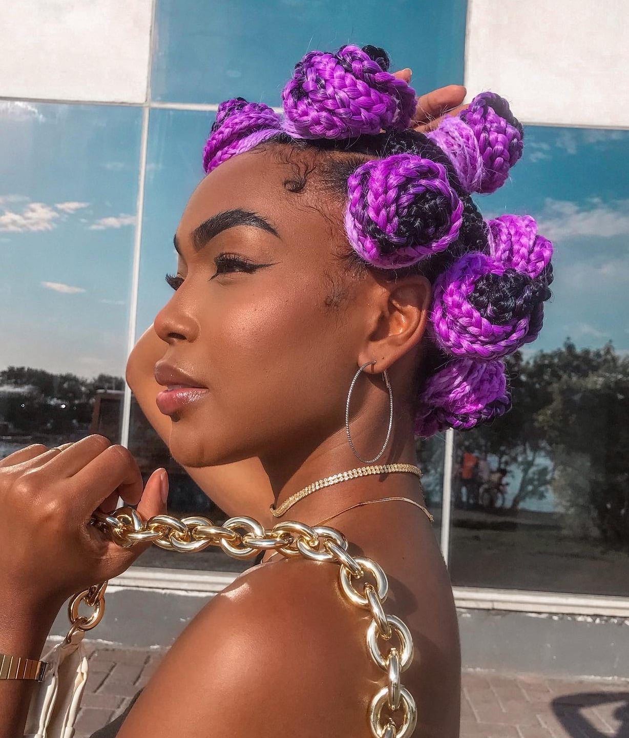 Vibrant Purple And Black Bantu Knots — Simple Bantu Knots Hairstyles