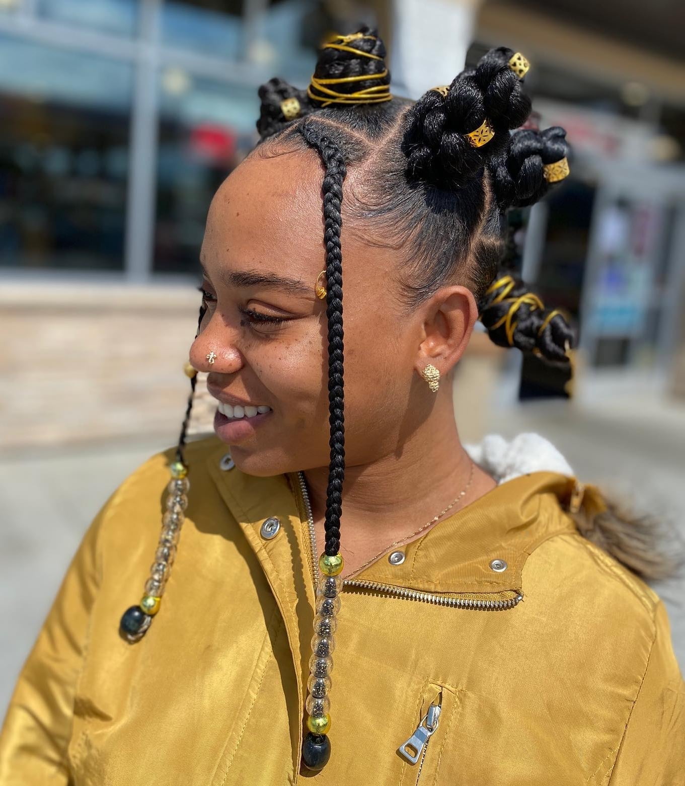 Bantu Knots With Decorative Beads — Simple Bantu Knots Hairstyles