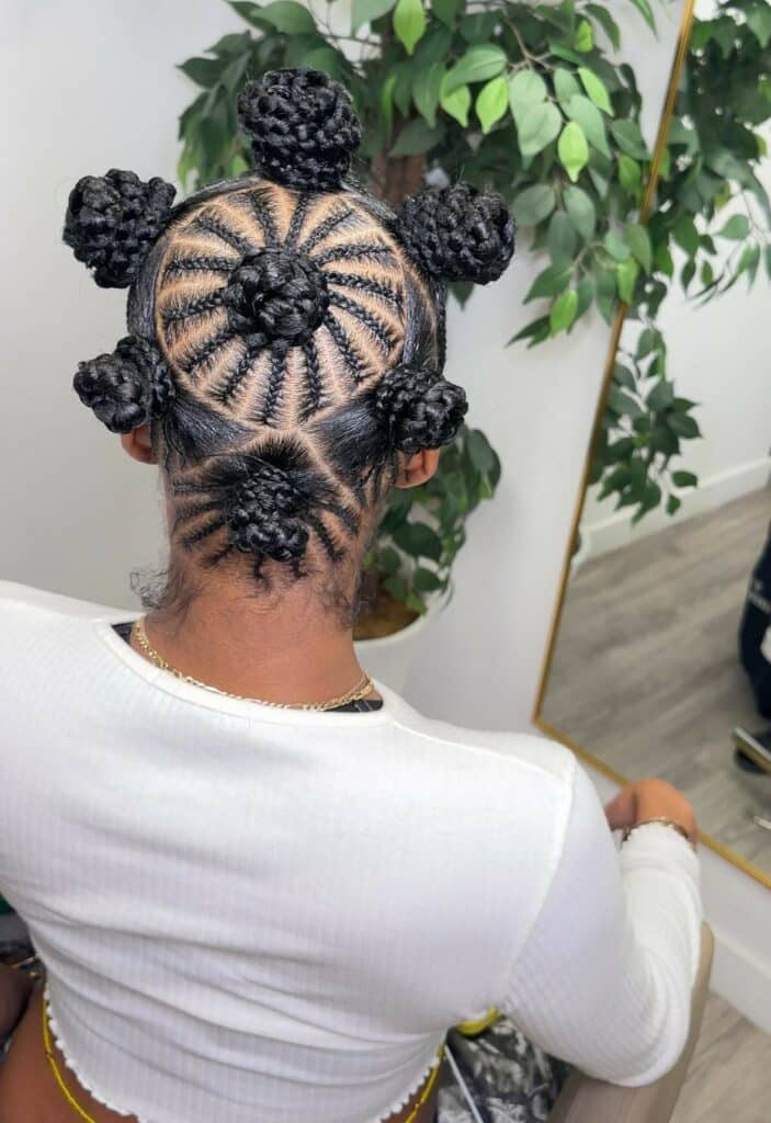 Heart-Shaped Bantu Knot Parting — Simple Bantu Knots Hairstyles
