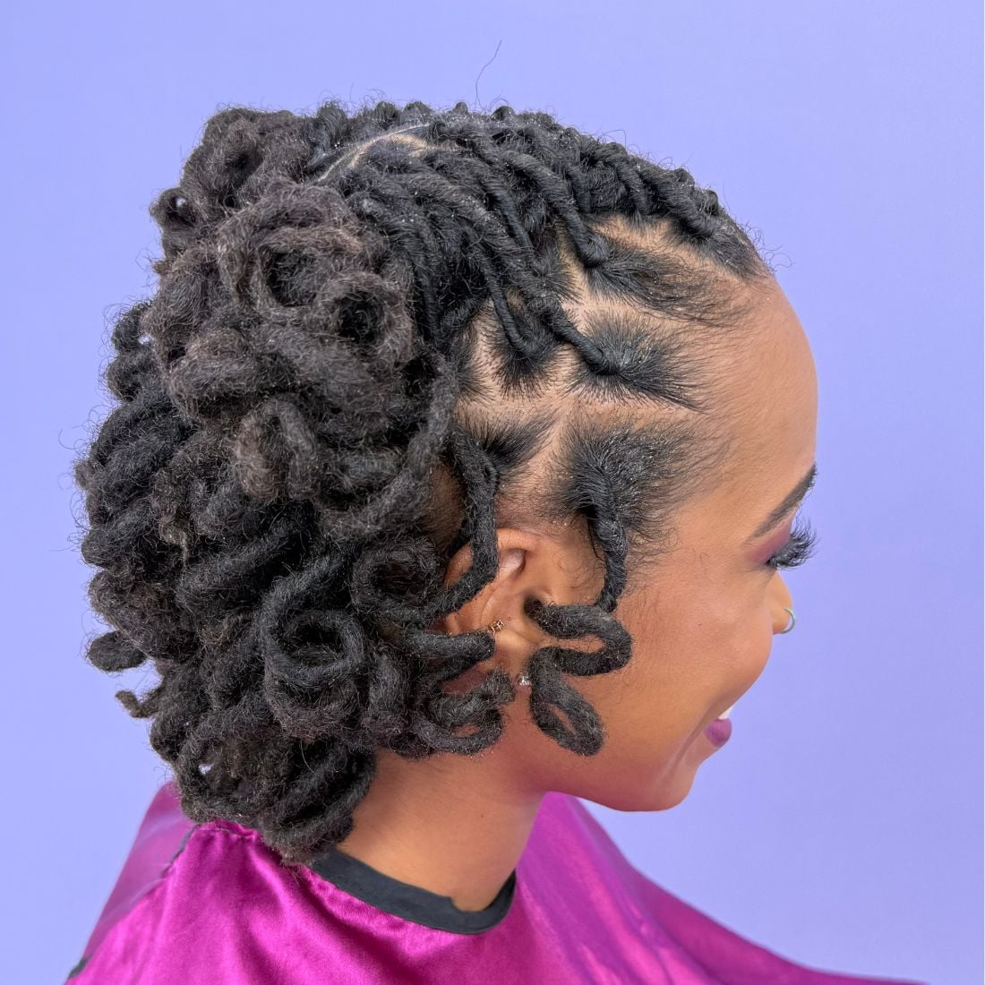 Voluminous Updo With Curly Ends Voluminous Updo With Curly Ends — Simple Barrel Locs