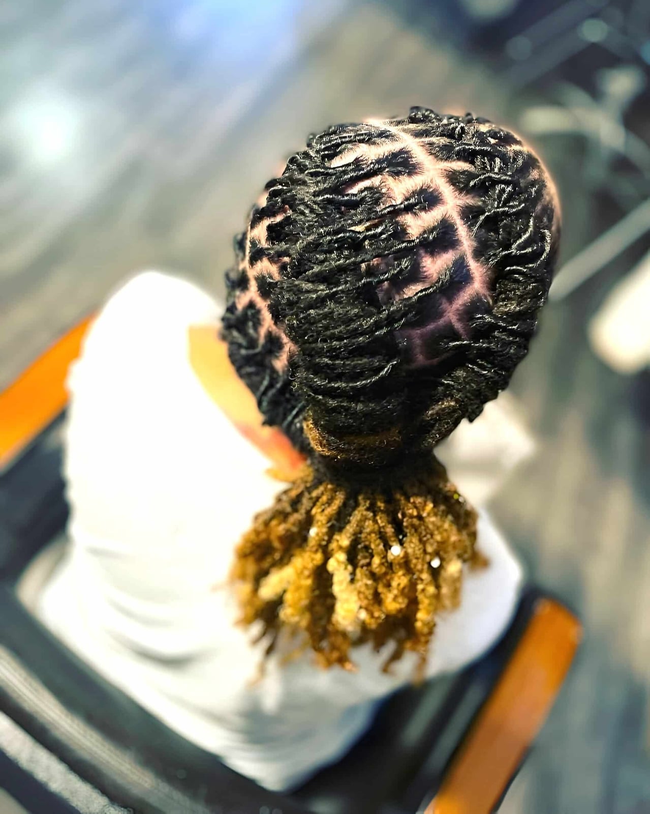 Geometric Pattern Barrel Locs Updo Geometric Pattern Barrel Locs Updo — Simple Barrel Locs