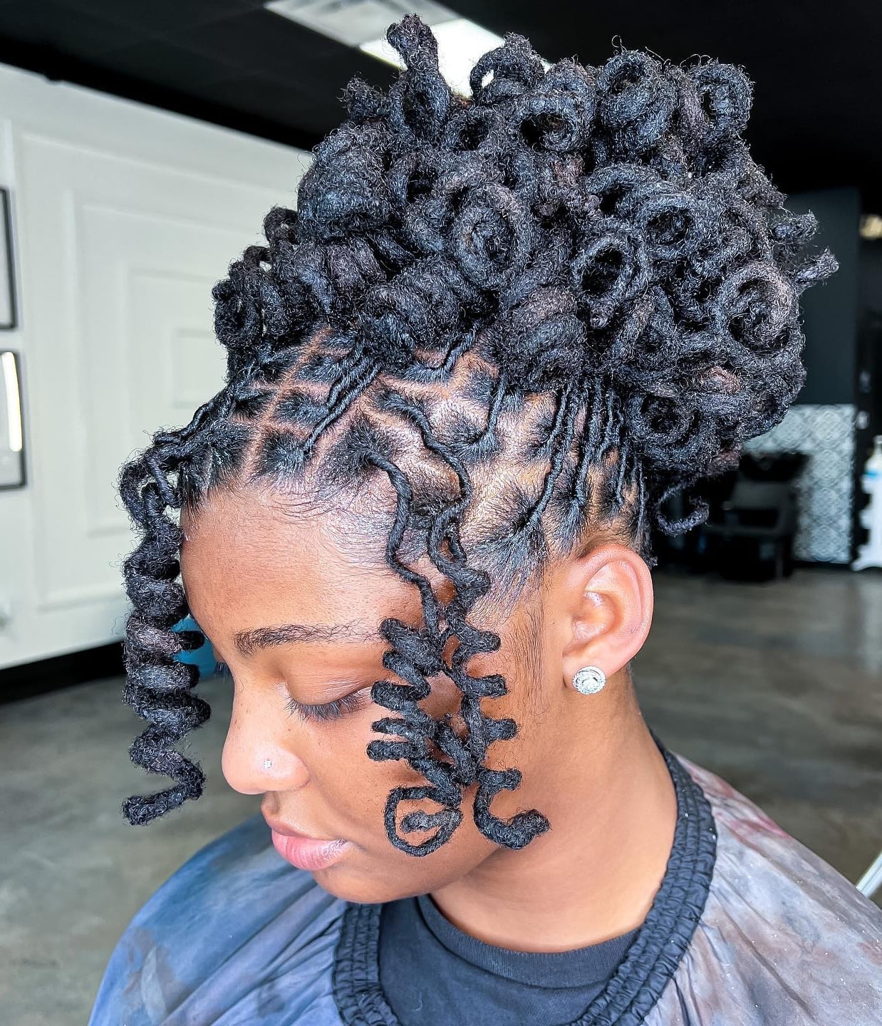 Barrel Locs Updo With Side Curls Barrel Locs Updo With Side Curls — Simple Barrel Locs