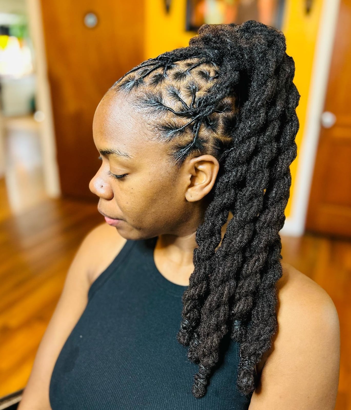 Starburst Part High Ponytail Starburst Part High Ponytail — Simple Barrel Locs