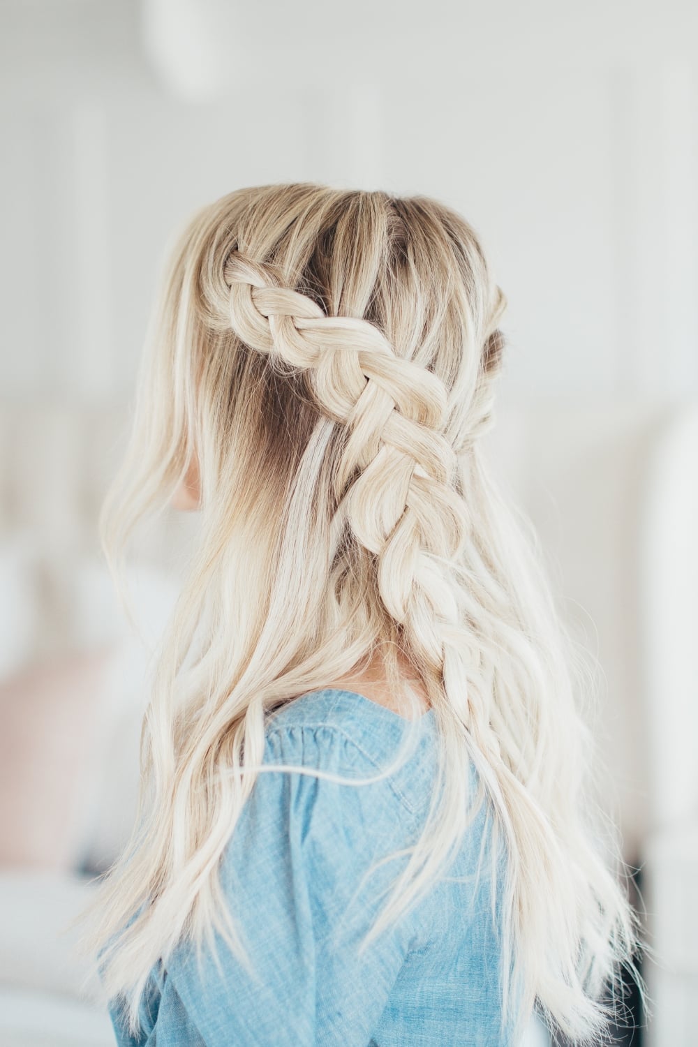 Fine Honey Blonde Shoulder Dutch Braid Fine Honey Blonde Shoulder Dutch Braid — Simple Blonde Braids
