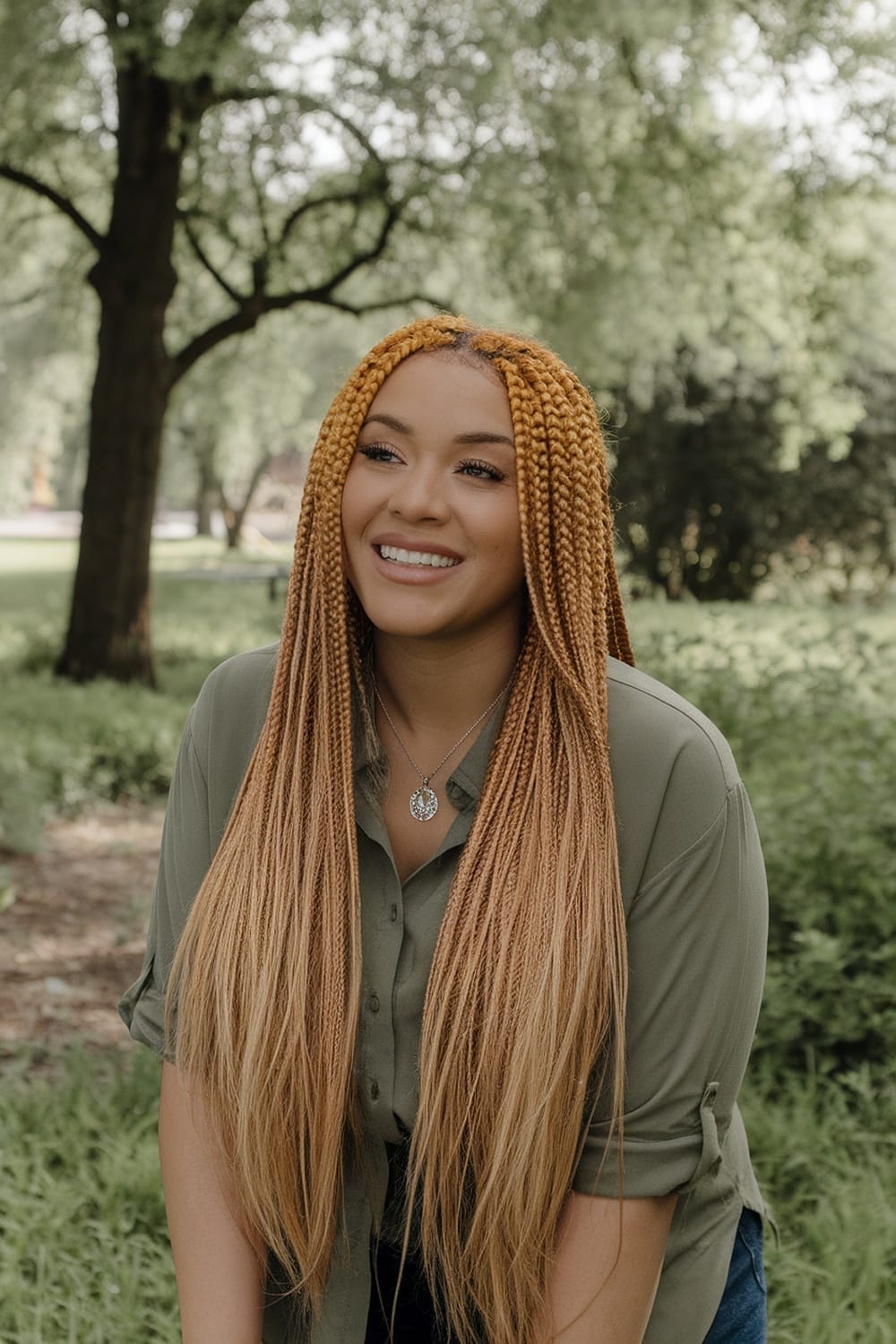 Honey Blonde Box Braids With Lighter Ends Honey Blonde Box Braids With Lighter Ends — Simple Blonde Braids