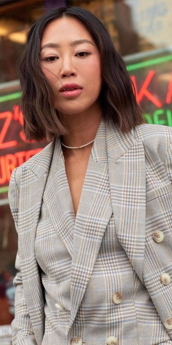 Shoulder Length Lob Air Dried Waves — Simple Bob Haircuts