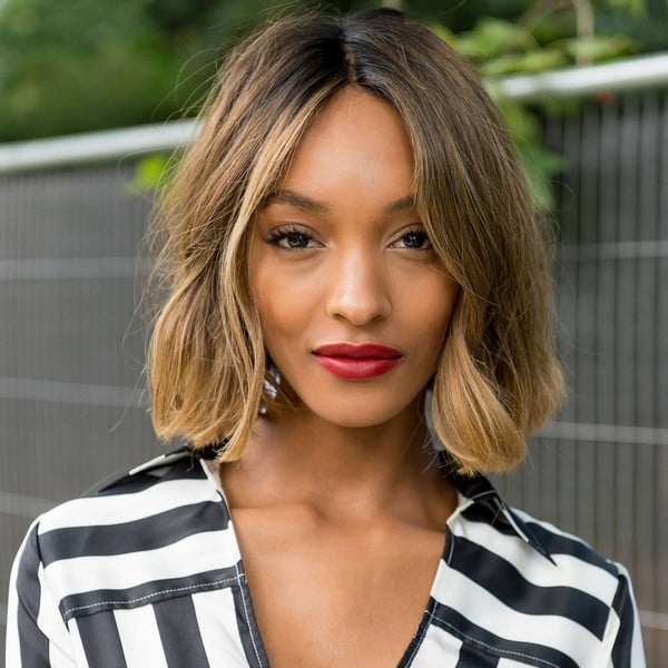 Collarbone Bob With Curtain Bangs Balayage — Simple Bob Haircuts