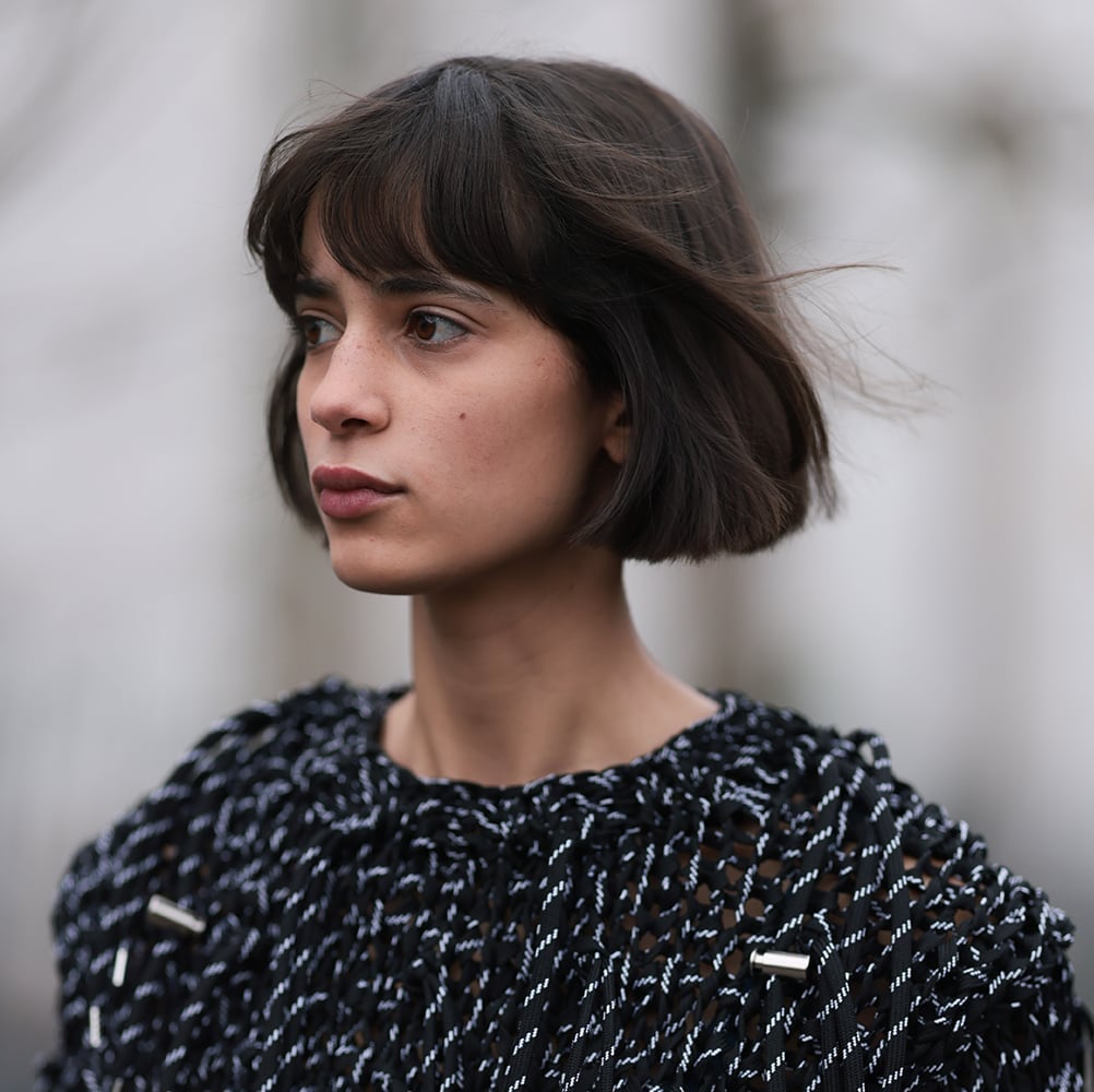 Sharp Chin Bob With Blunt Fringe — Simple Bob Haircuts