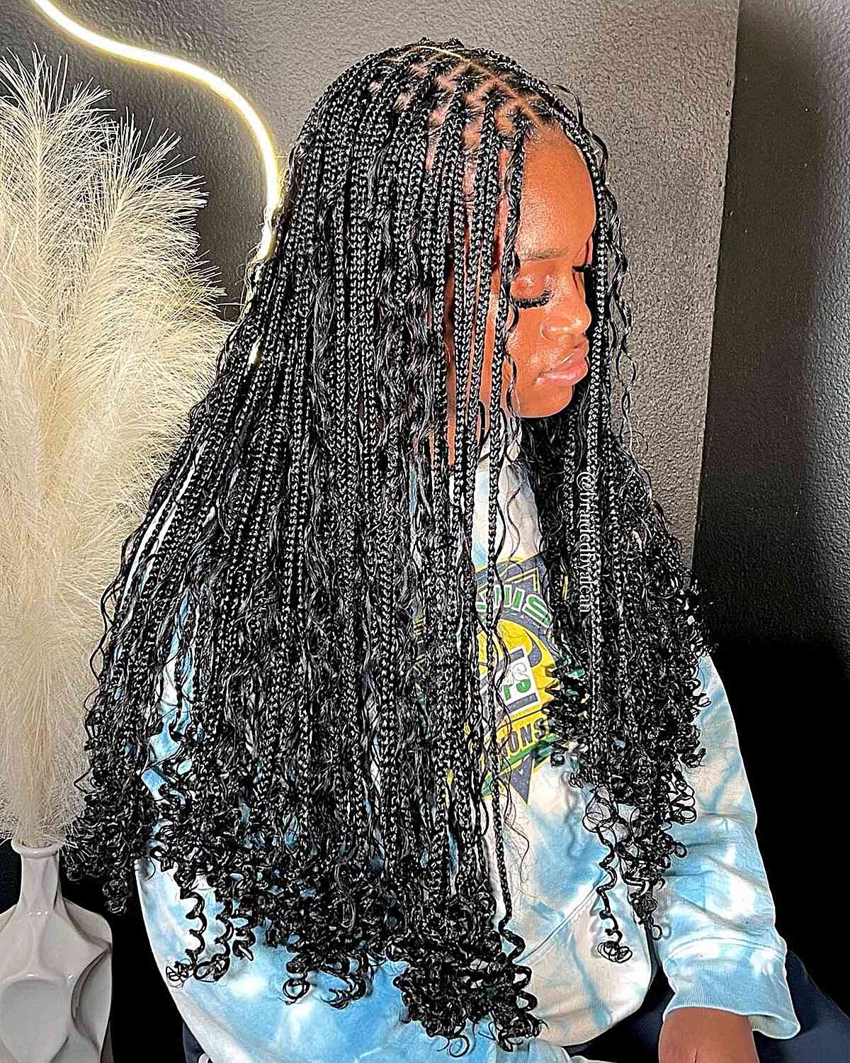 Mid-Back Knotless Braids With Thick Texture Mid-Back Knotless Braids With Thick Texture — Simple Boho Knotless Braids