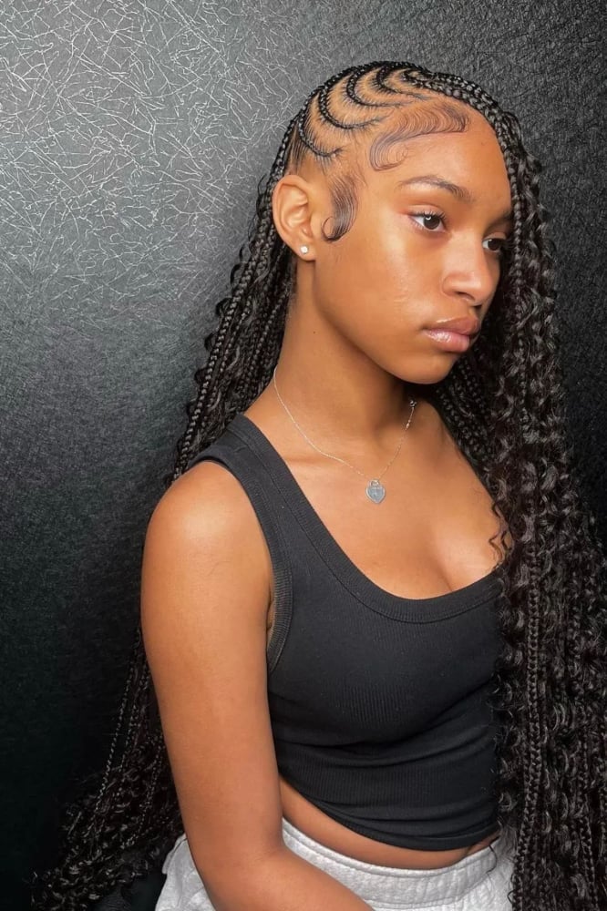 Long Knotless Braids With Intricate Parting Long Knotless Braids With Intricate Parting — Simple Boho Knotless Braids