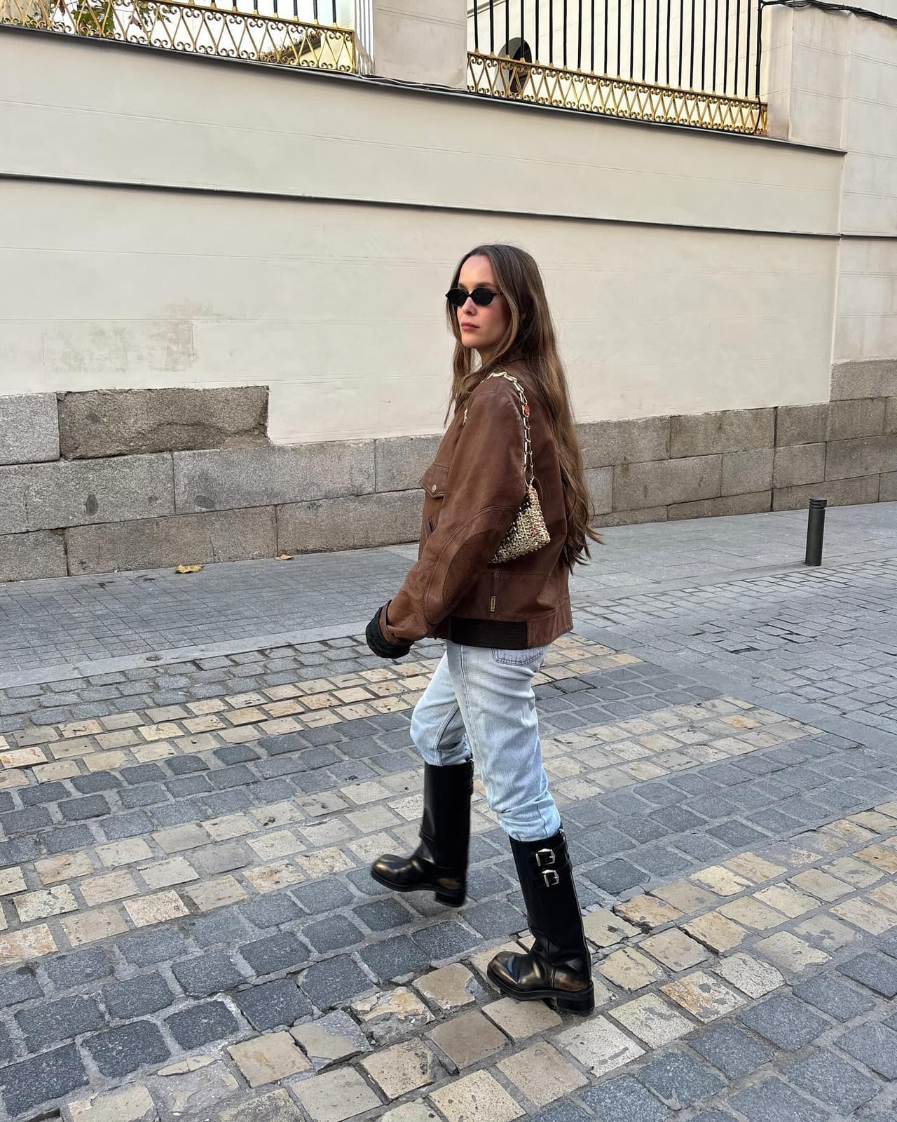 Suede Jacket With Straight Leg Jeans, Black Leather Buckle Boots — Simple Boots Outfit Jeans