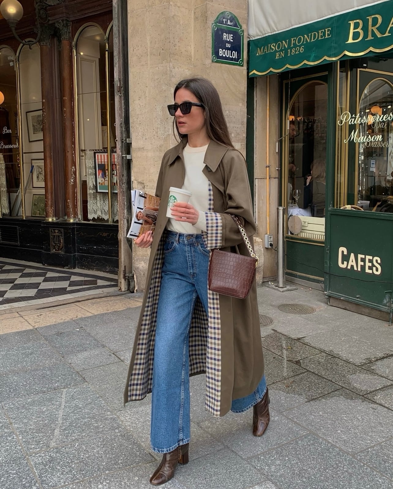 Trench Coat Over Wide Leg Jeans — Simple Boots Outfit Jeans