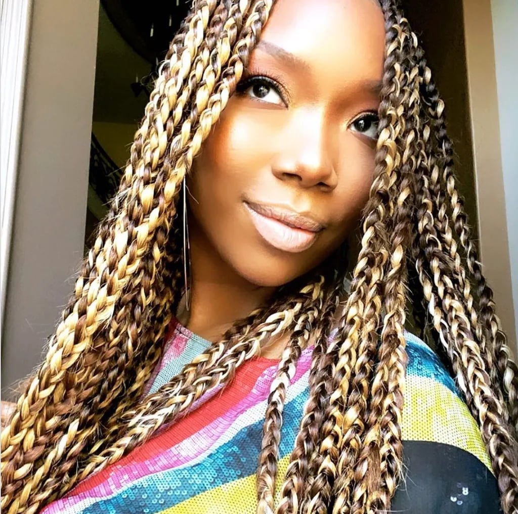 Thick Box Braids With Blonde and Brown Highlights — Simple Box Braids Hairstyles