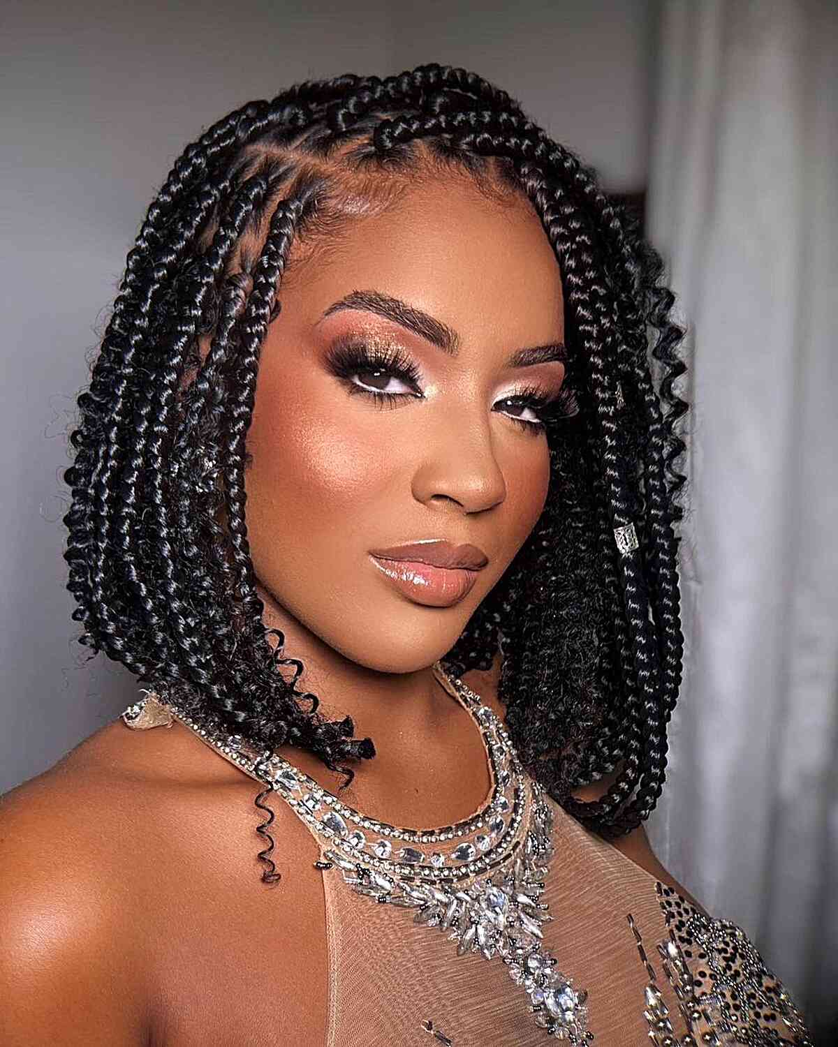 Short Chin Length Black Box Braids — Simple Box Braids Hairstyles