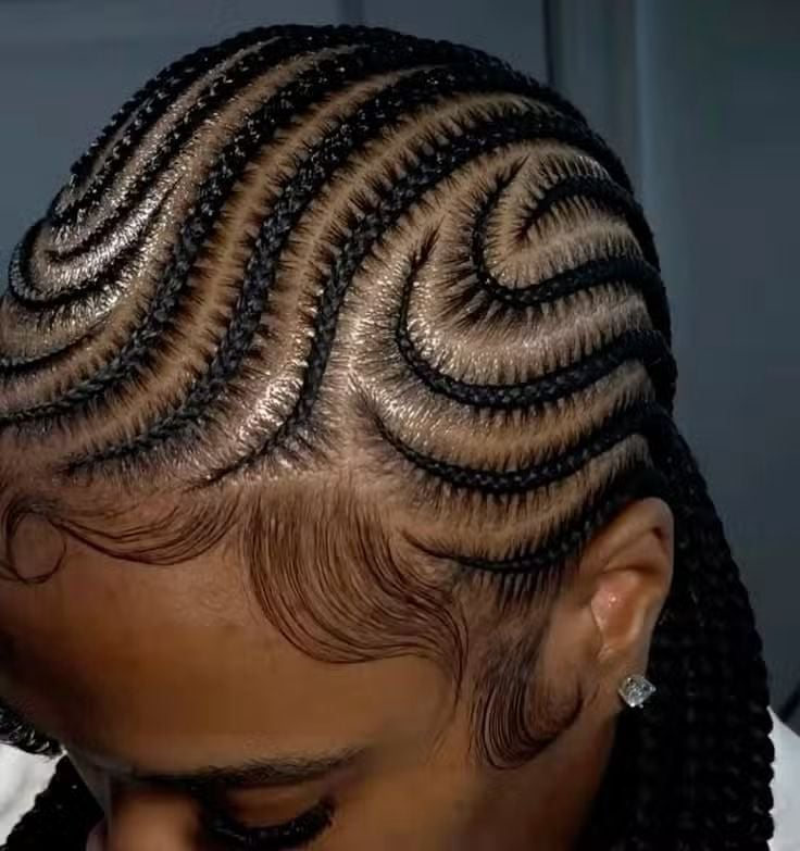 Geometric Cornrows to Mid-Back Geometric Cornrows to Mid-Back — Simple Braided Hairstyles Natural Hair