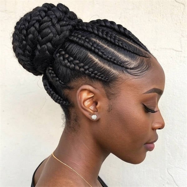 Braided Updo with Crown Bun Braided Updo with Crown Bun — Simple Braided Hairstyles Natural Hair