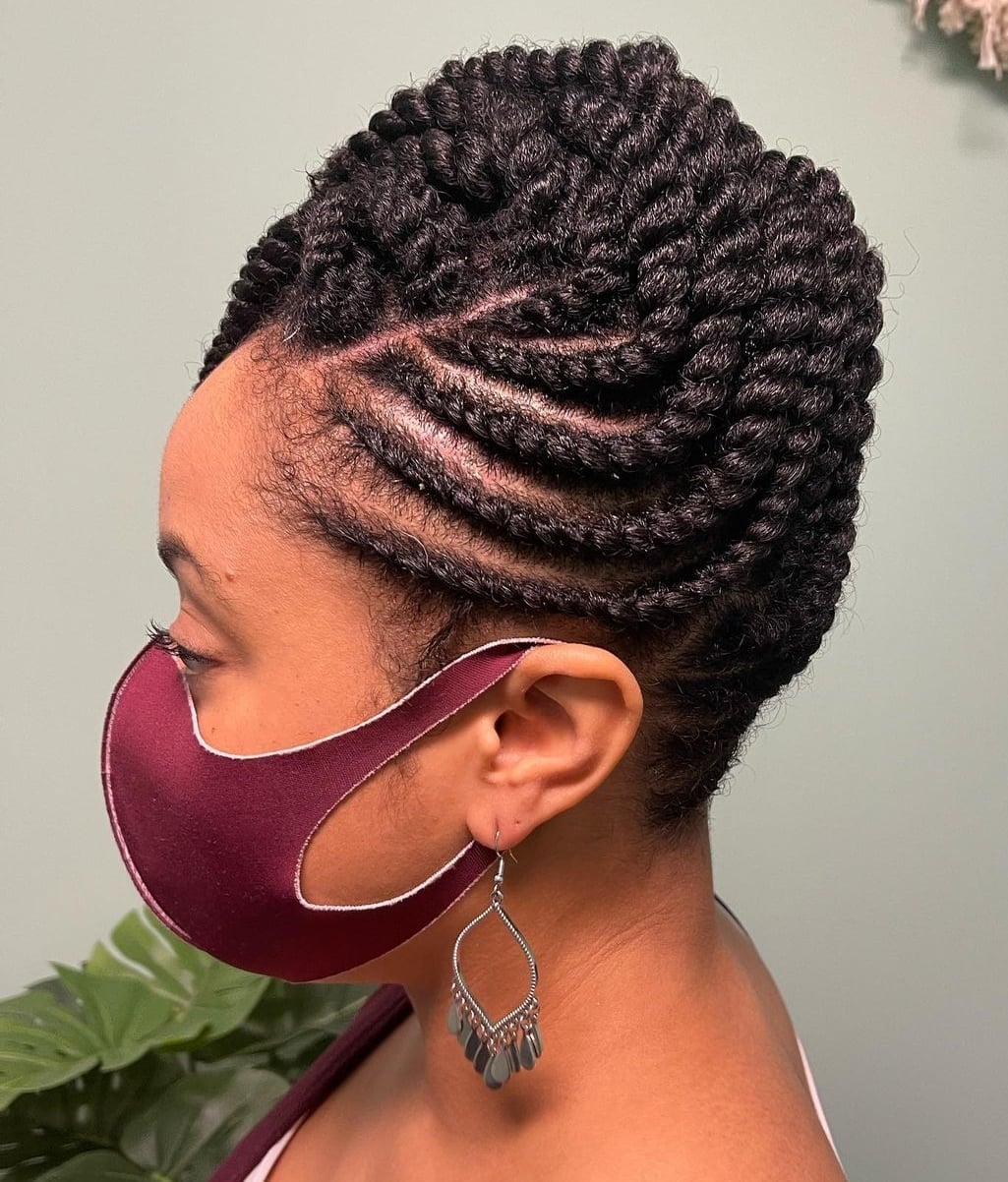 Geometric Twisted Updo Geometric Twisted Updo — Simple Braided Hairstyles Natural Hair