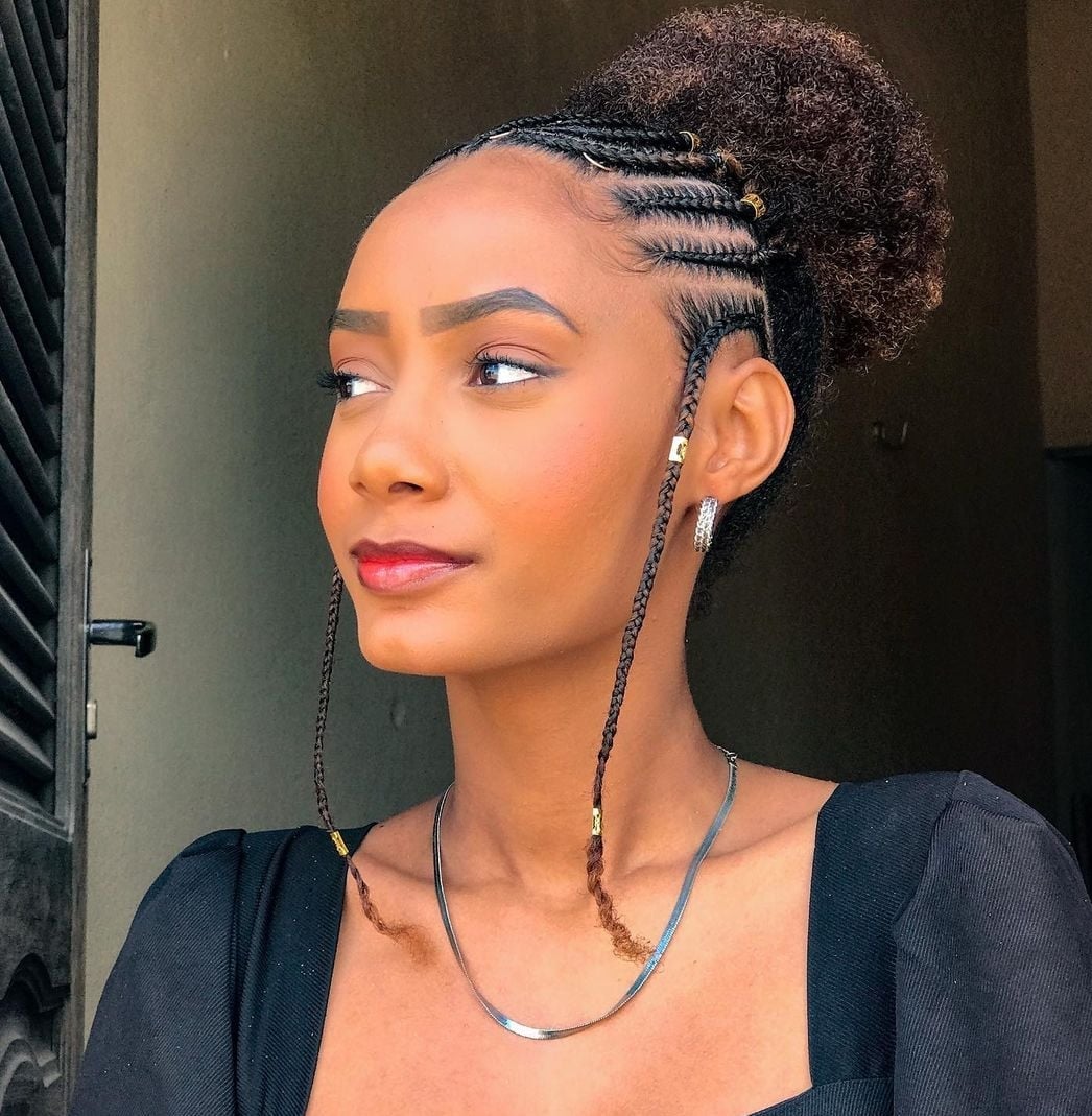 Cornrows with Geometric Scalp Pattern Cornrows with Geometric Scalp Pattern — Simple Braided Hairstyles Natural Hair