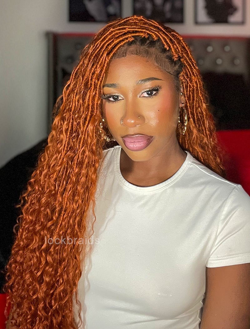 Mid-Back Orange Butterfly Locs Mid-Back Orange Butterfly Locs — Simple Braids Locs