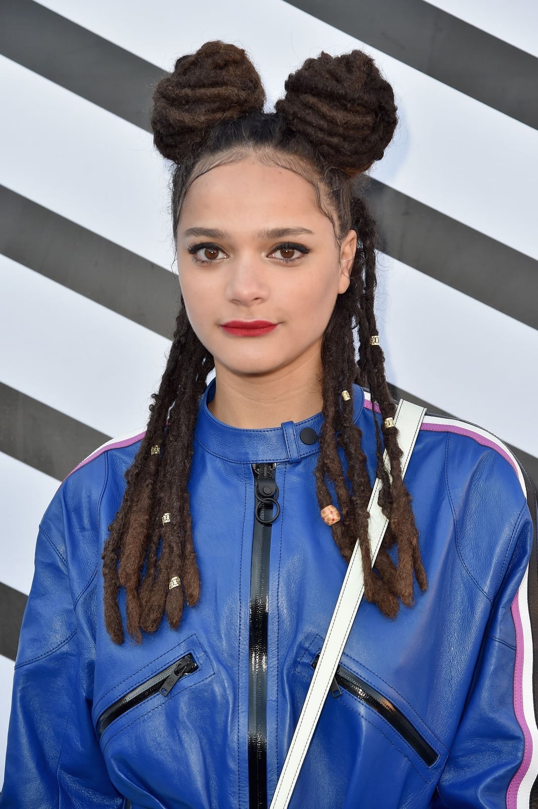 Shoulder Length Dark Brown Locs Double Buns Shoulder Length Dark Brown Locs Double Buns — Simple Braids Locs