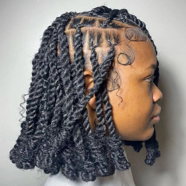 Chin Length Black Locs Braids With Geometric Parting Chin Length Black Locs Braids With Geometric Parting — Simple Braids Locs