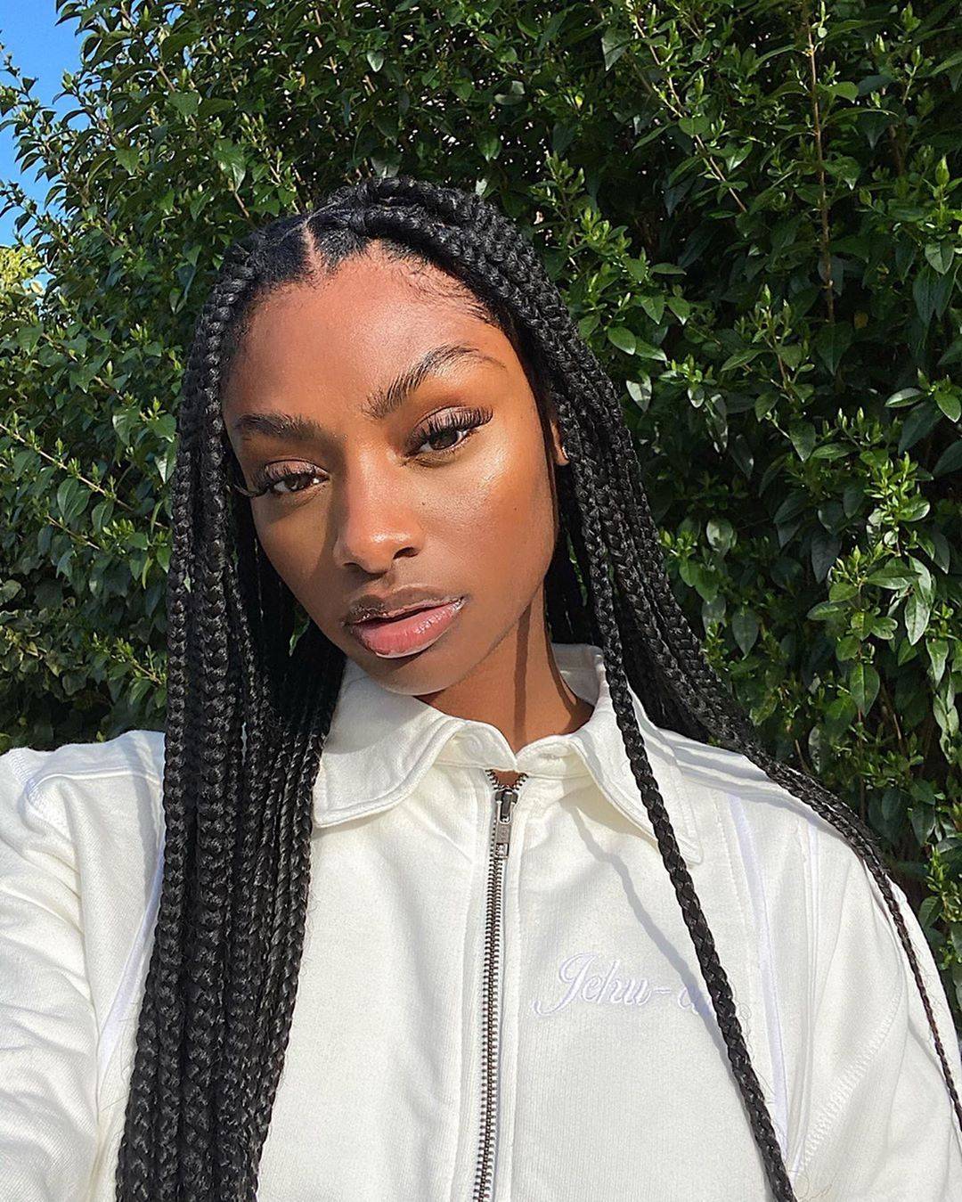 Mid Back Long Uniform Box Braids, Black — Simple Braids Styles