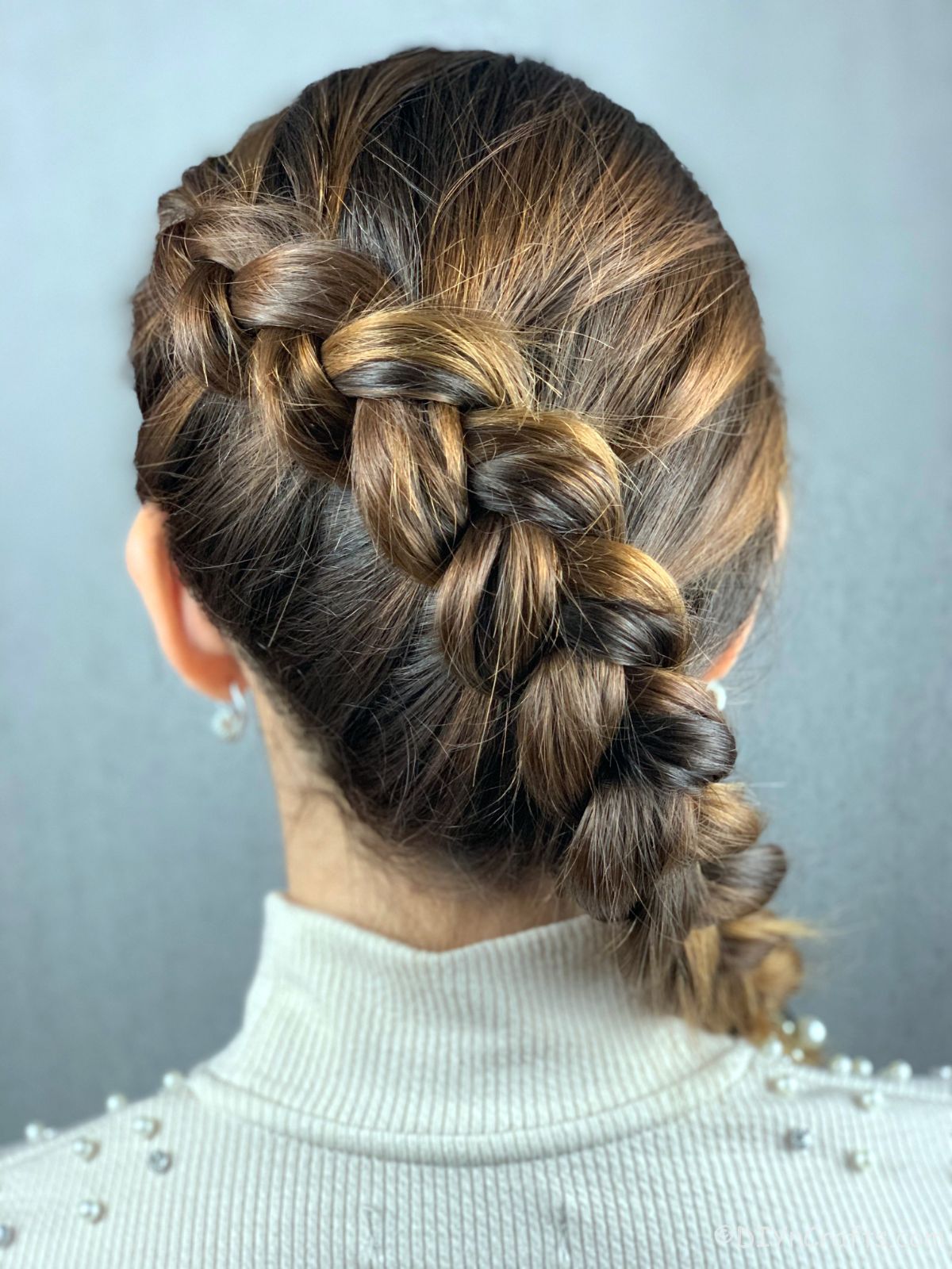 Brunette Side Dutch Braid With Highlights — Simple Braids to the Side