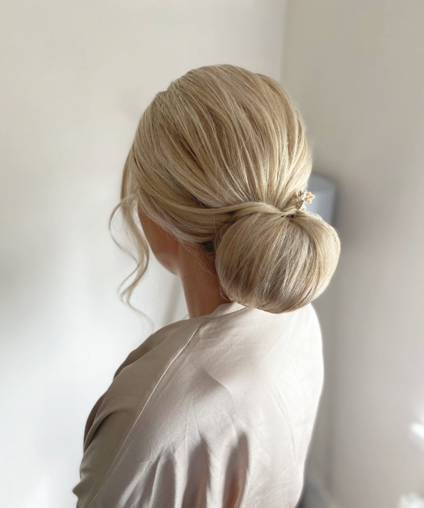 Simple Blonde Bun with Hairpiece — Simple Bridal Bun