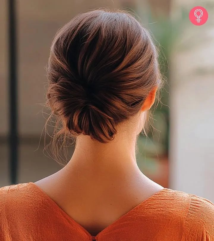 Refined Dark Brown Twisted Low Bun — Simple Bridal Bun