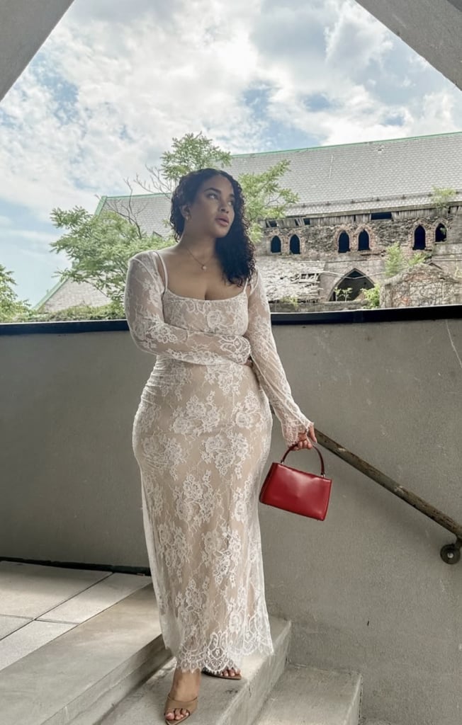 White Lace Maxi Dress With Long Sleeves White Lace Maxi Dress With Long Sleeves — Simple Bridal Shower Outfits for Guest
