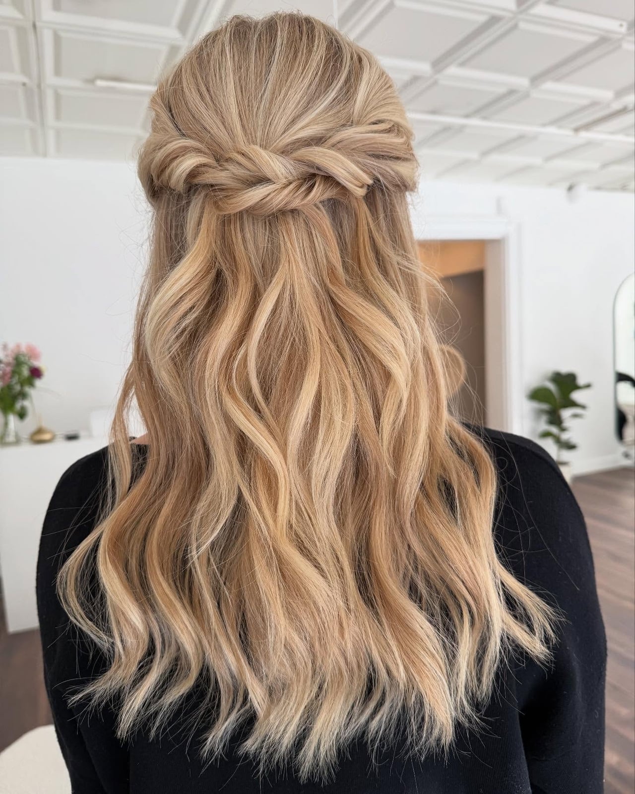 Ash Blonde Half Up With Central Braid Ash Blonde Half Up With Central Braid — Simple Bridesmaid Hairstyles Half Up