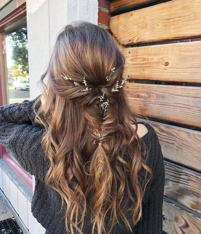 Brown Half Up With Braided Fishtail Brown Half Up With Braided Fishtail — Simple Bridesmaid Hairstyles Half Up