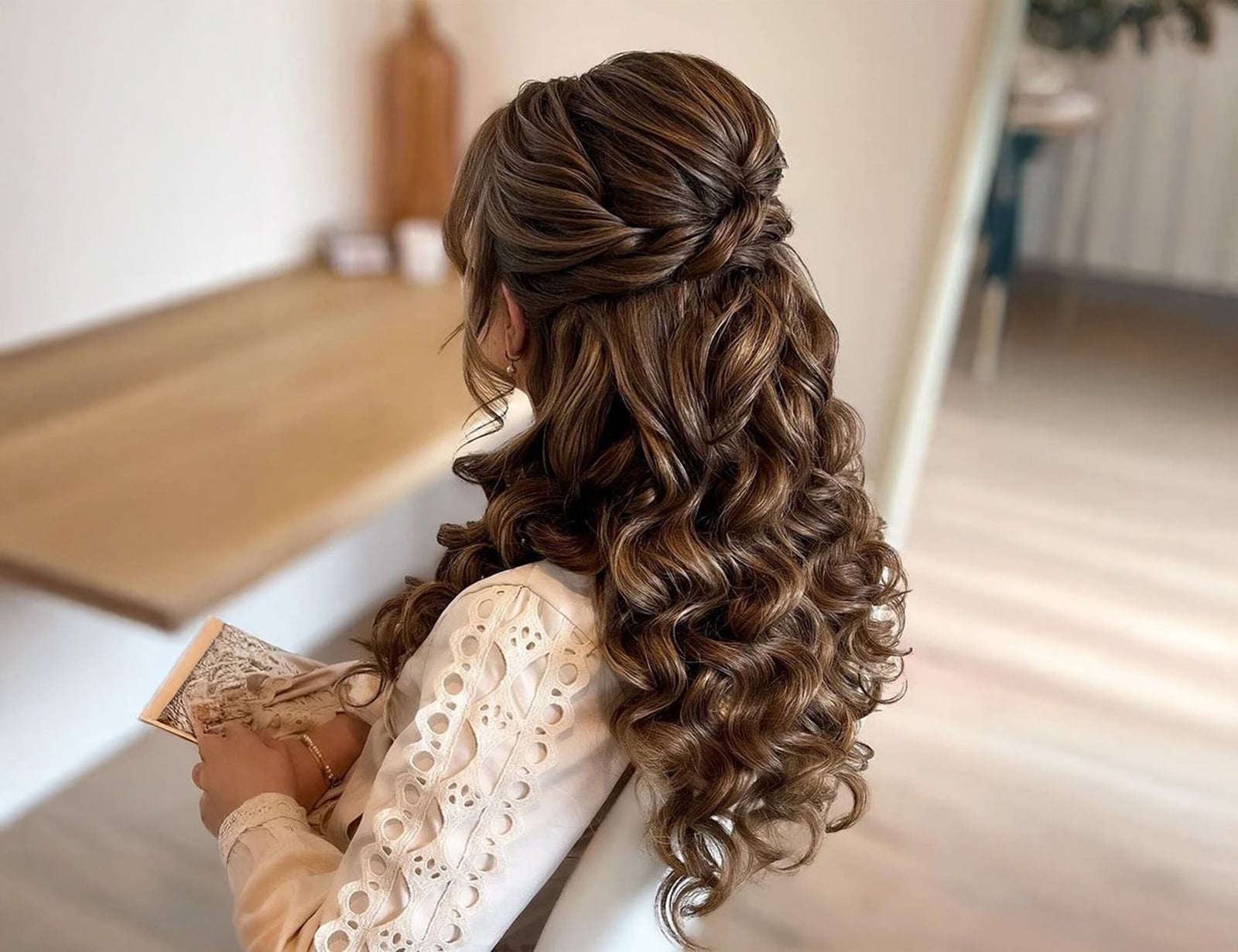Thick Curly Hair Half Up With Intricate Braid Thick Curly Hair Half Up With Intricate Braid — Simple Bridesmaid Hairstyles Half Up