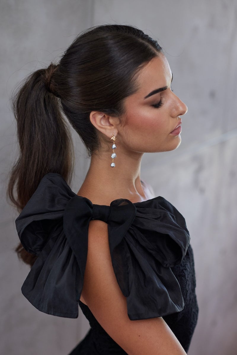 Sleek Dark Brown High Ponytail — Simple Bridesmaid Ponytail