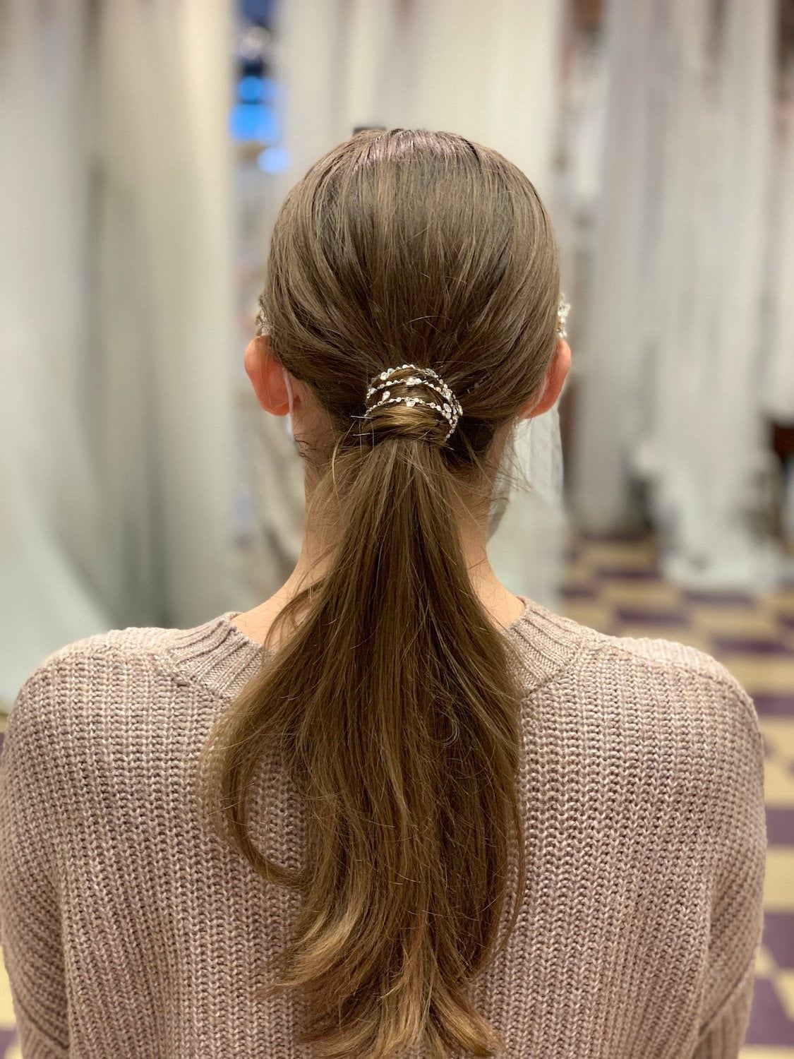 Simple Medium Brown Straight Ponytail — Simple Bridesmaid Ponytail