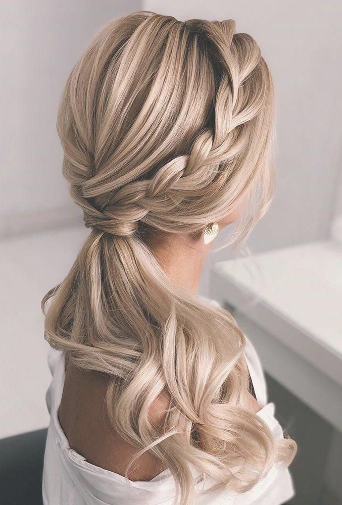 Blonde Ponytail with Woven Braid Detail — Simple Bridesmaid Ponytail