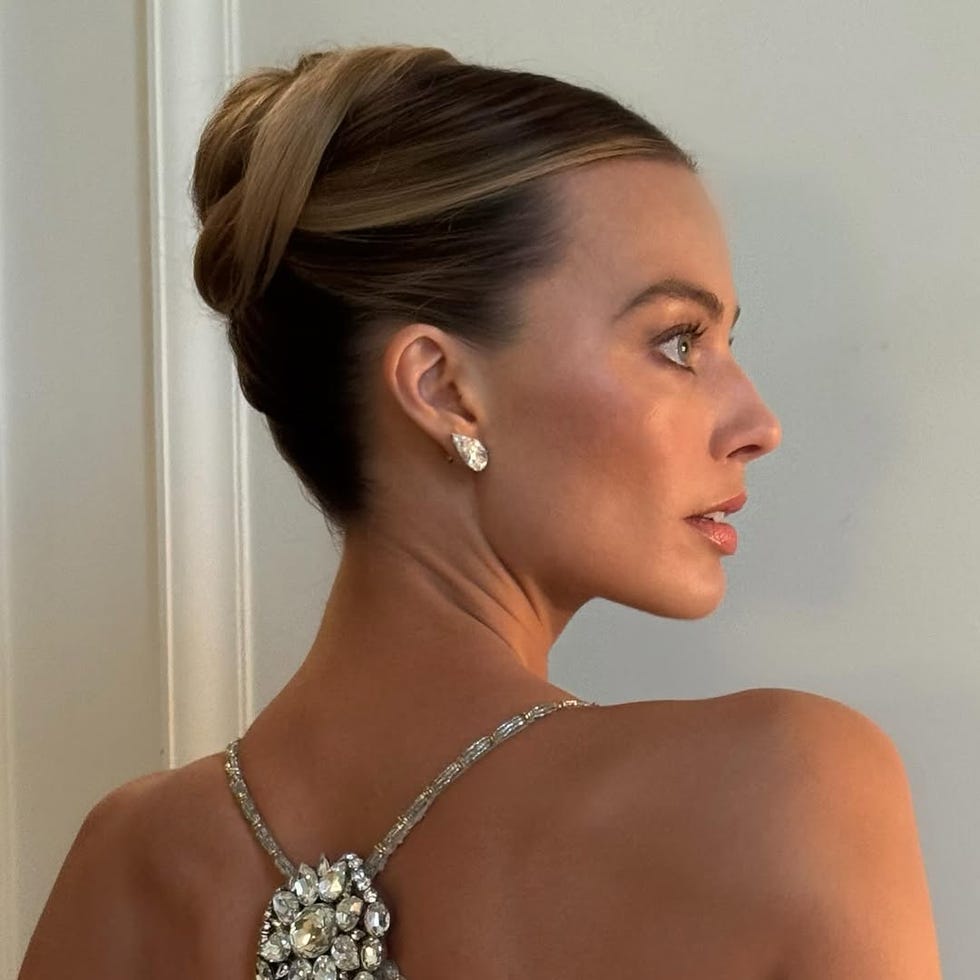 Dark Brown Sleek Bun With Middle Part — Simple Bridesmaid Updos