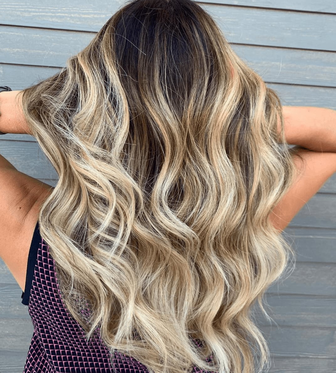 Glossy Mid-Back Bronde Balayage — Simple Bronde Balayage