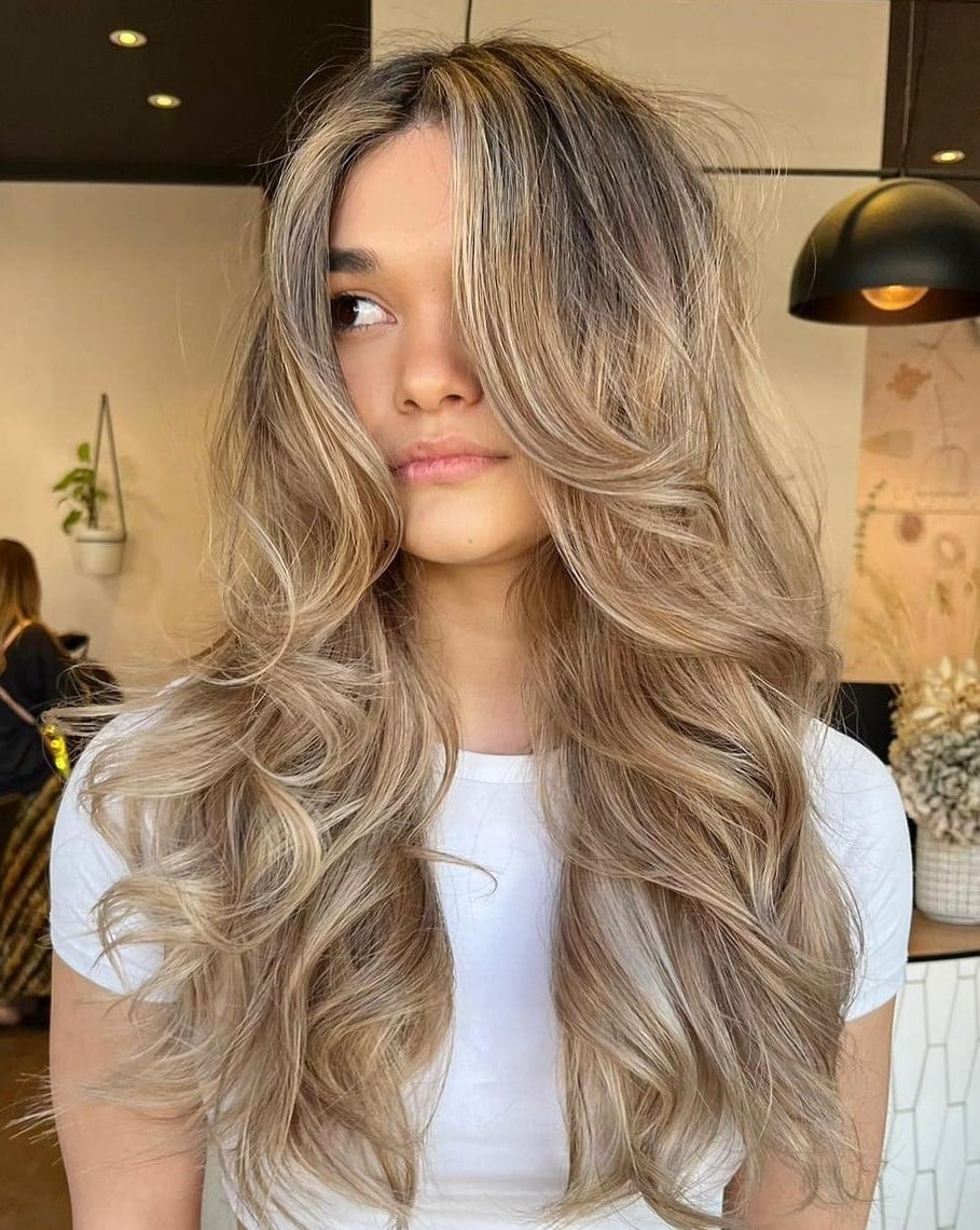 Long Layered Bronde With Seamless Blend — Simple Bronde Balayage