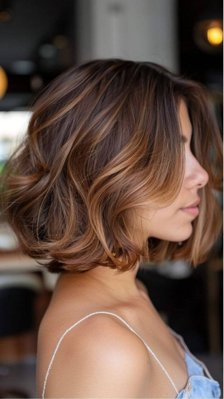 Side View Chin Bob With Subtle Bronde — Simple Bronde Balayage