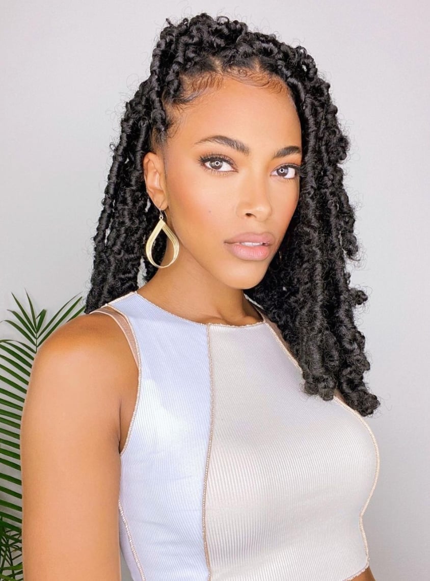 Shoulder Length Black Butterfly Locs Defined Curls Shoulder Length Black Butterfly Locs Defined Curls — Simple Butterfly Locs